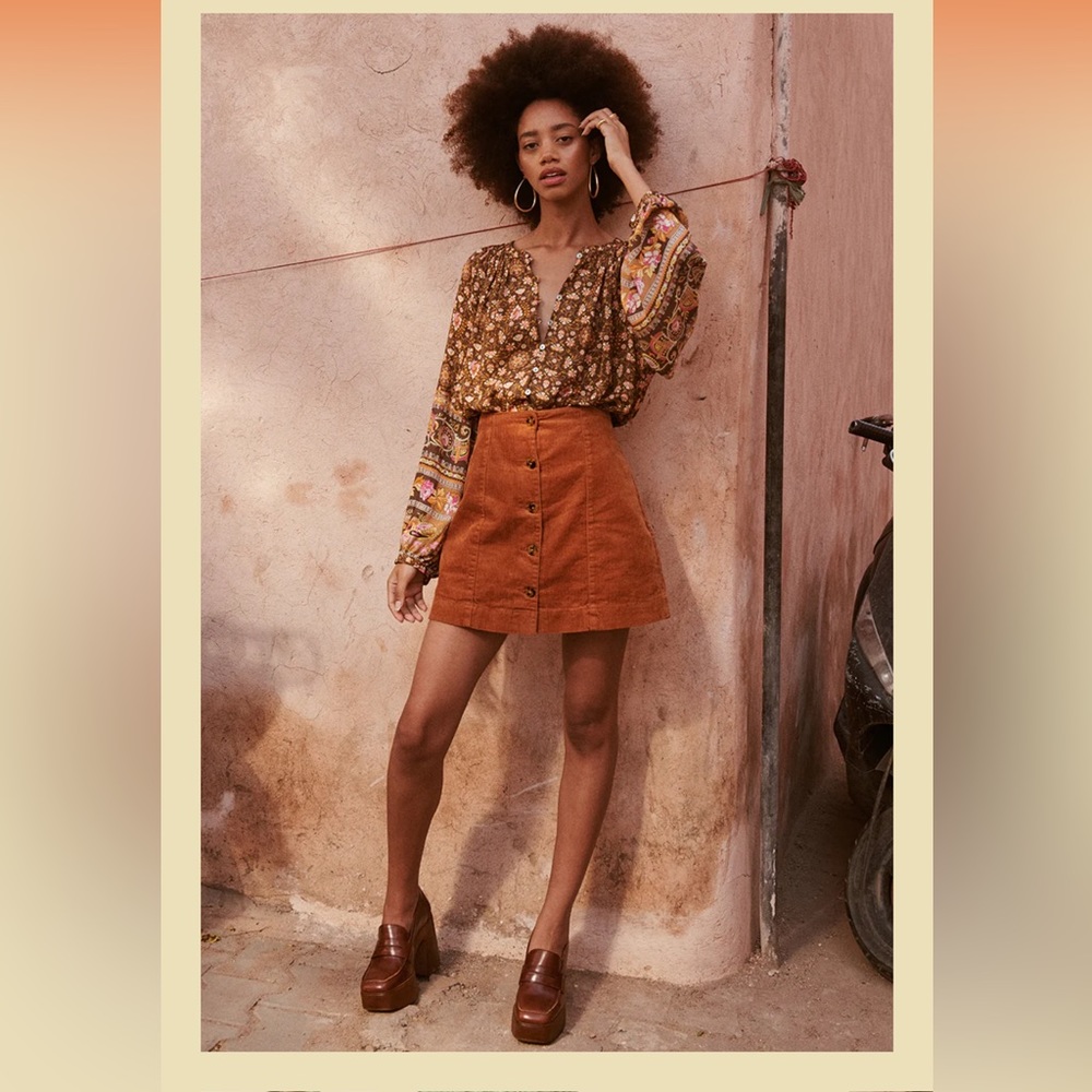 Spell Corduroy Mini Skirt Size Small